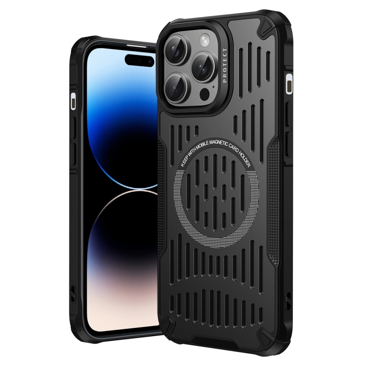 

For iPhone 14 Pro Ice Front Cooling MagSafe Magnetic Phone Case(Black)