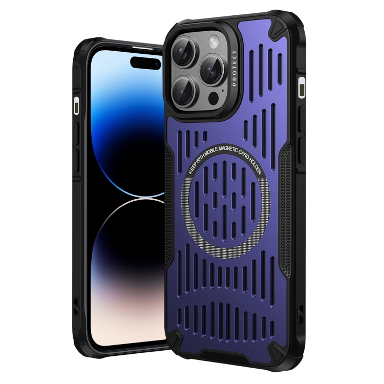 

For iPhone 14 Pro Max Ice Front Cooling MagSafe Magnetic Phone Case(Purple)