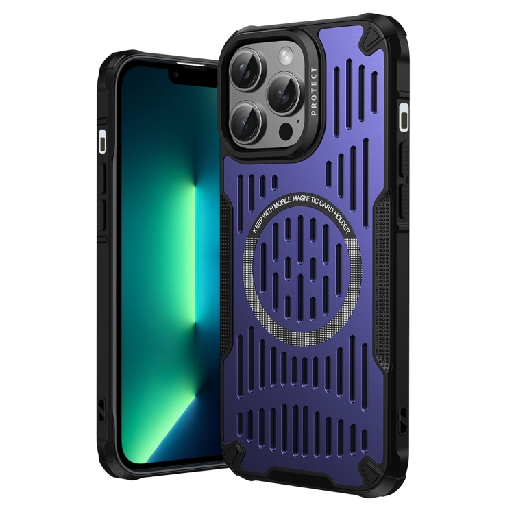 

For iPhone 13 Pro Max Ice Front Cooling MagSafe Magnetic Phone Case(Purple)