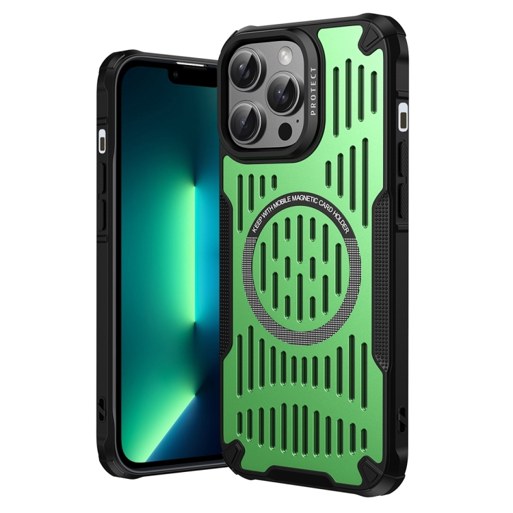 

For iPhone 13 Pro Max Ice Front Cooling MagSafe Magnetic Phone Case(Green)