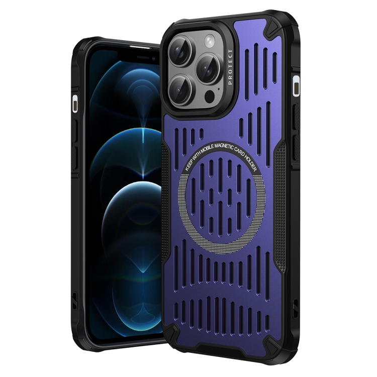 

For iPhone 12 Pro Max Ice Front Cooling MagSafe Magnetic Phone Case(Purple)