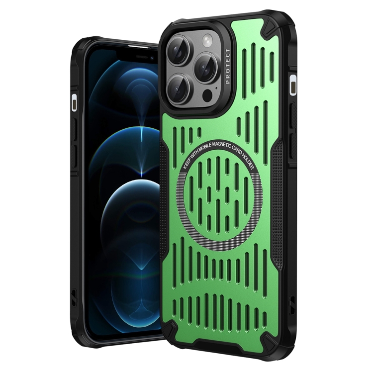 

For iPhone 12 Pro Max Ice Front Cooling MagSafe Magnetic Phone Case(Green)