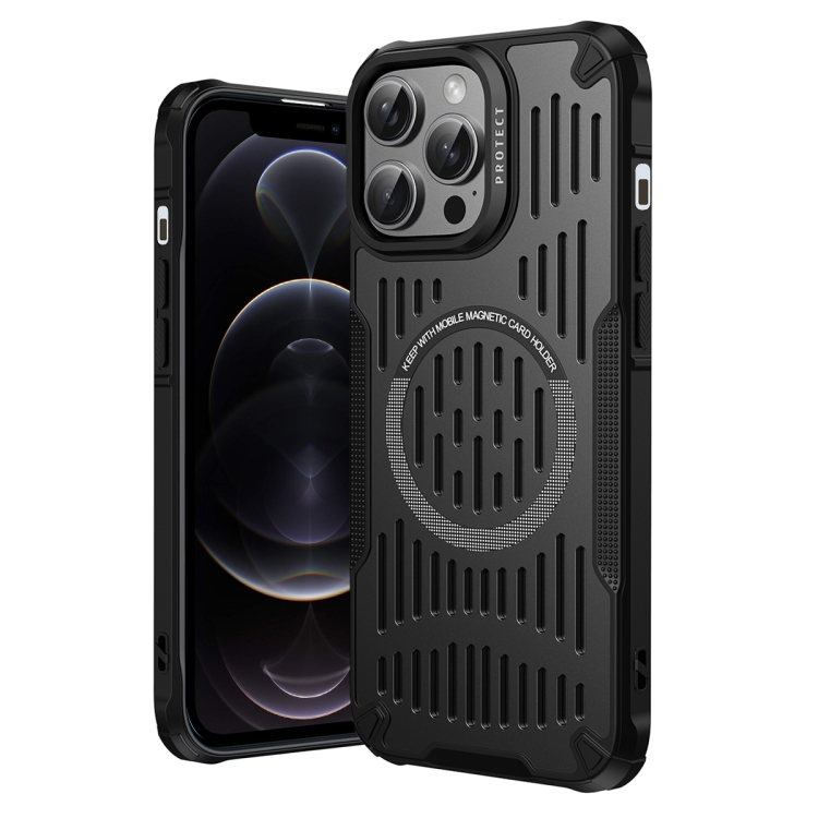 

For iPhone 12 Pro Ice Front Cooling MagSafe Magnetic Phone Case(Black)