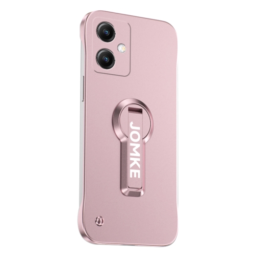 

For Redmi Note 13 Baking Varnish 360 Rotate Holder No Frame PC Phone Case(Pink)