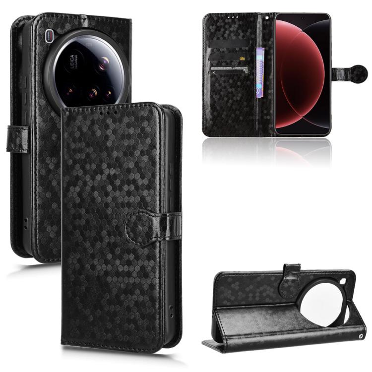 

For Xiaomi 15 Ultra Honeycomb Dot Texture Leather Phone Case(Black)