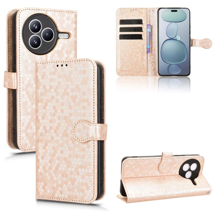 

For Xiaomi Civi 5 Pro 5G Honeycomb Dot Texture Leather Phone Case(Gold)