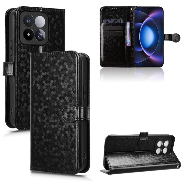 

For Xiaomi 17 Max 5G Honeycomb Dot Texture Leather Phone Case(Black)