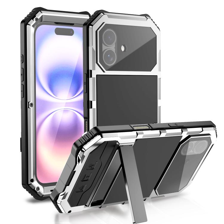 

For iPhone 17 R-JUST Life Waterproof Dustproof Shockproof Holder Phone Case(Silver)