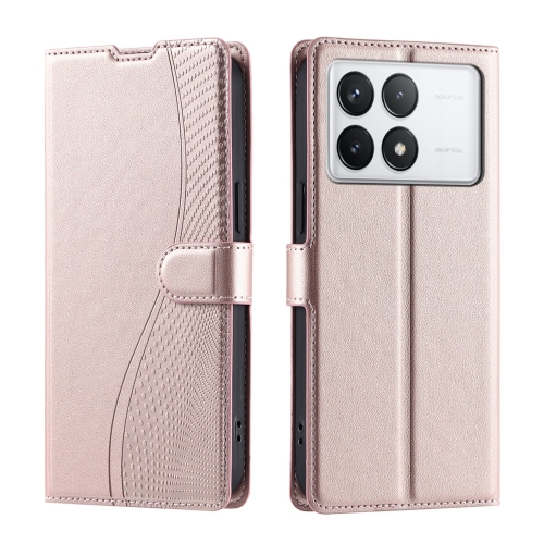 

For Redmi K70E Voltage Ultra-thin Dot Leather Phone Case(Rose Gold)