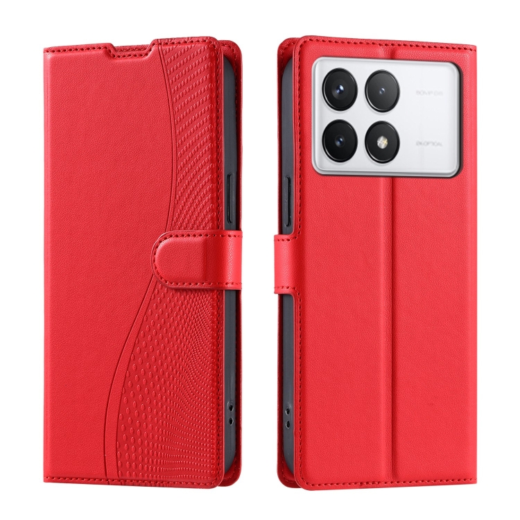 

For Redmi K70E Voltage Ultra-thin Dot Leather Phone Case(Red)