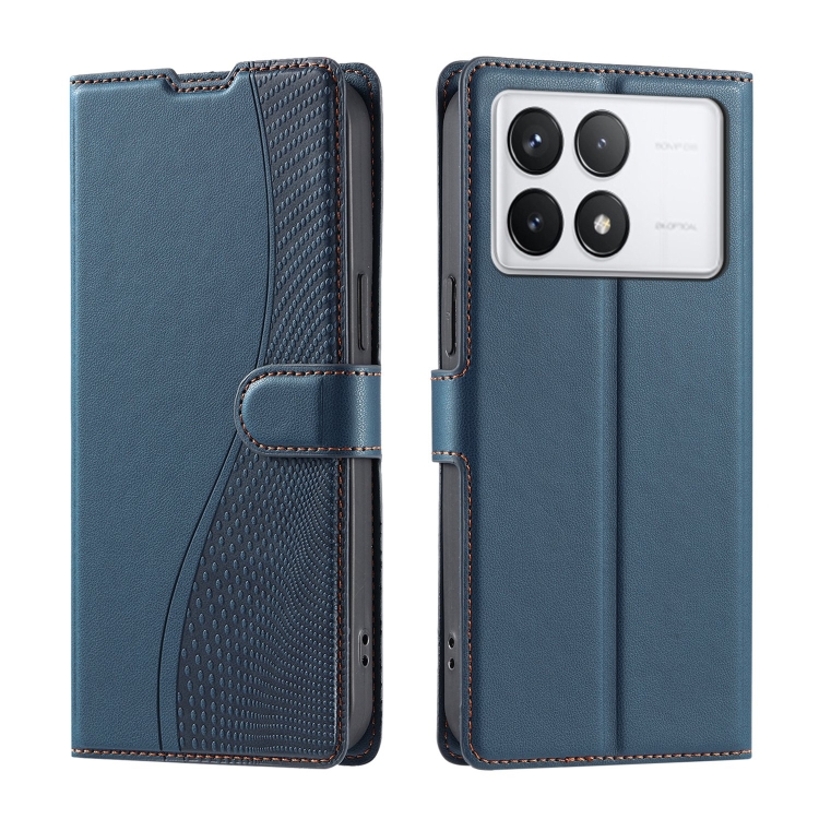 

For Redmi K70E Voltage Ultra-thin Dot Leather Phone Case(Blue)