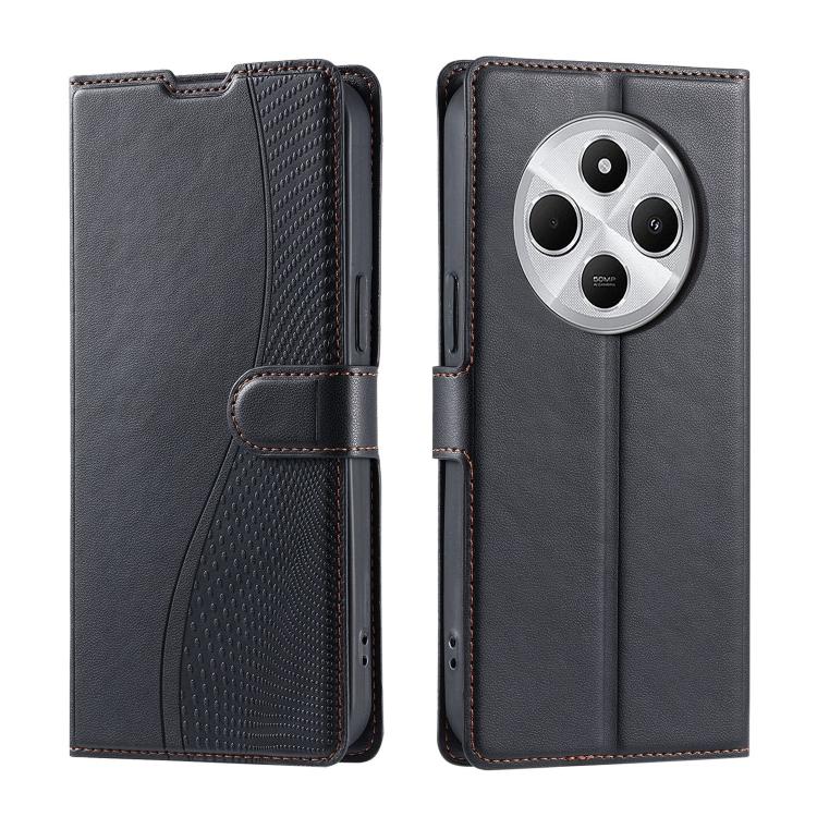 

For Redmi 14C 4G / 14R 5G Global Voltage Ultra-thin Dot Leather Phone Case(Black)