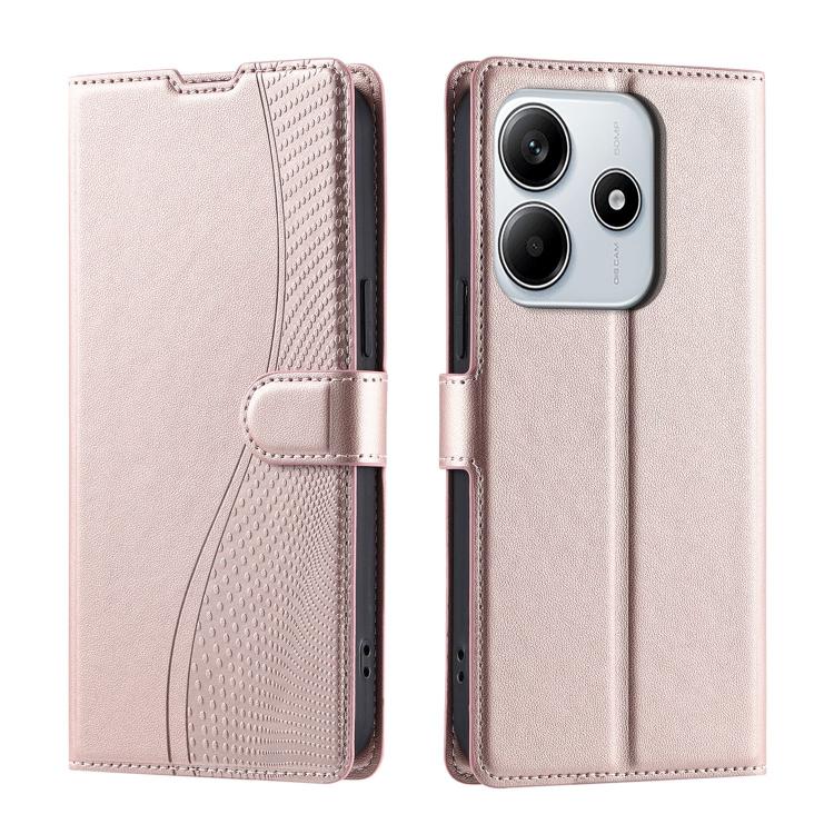 

For Redmi Note 14 5G Voltage Ultra-thin Dot Leather Phone Case(Rose Gold)
