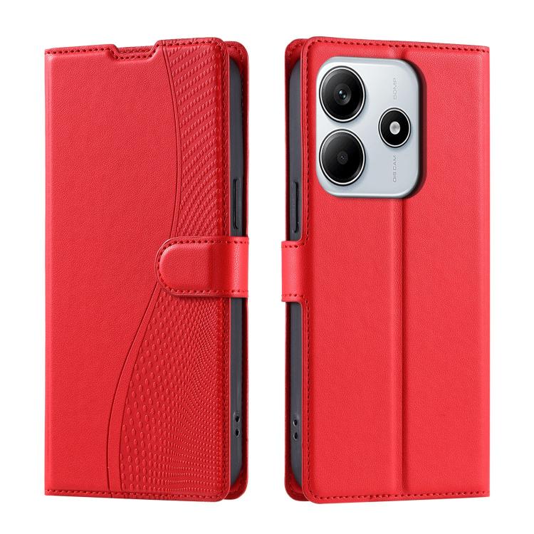 

For Redmi Note 14 5G Voltage Ultra-thin Dot Leather Phone Case(Red)