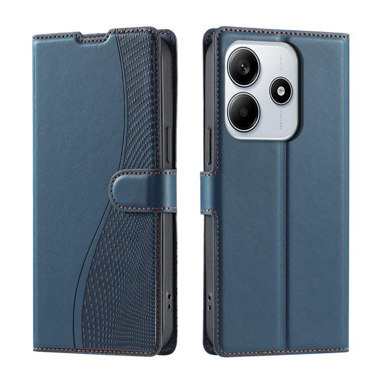 

For Redmi Note 14 5G Voltage Ultra-thin Dot Leather Phone Case(Blue)