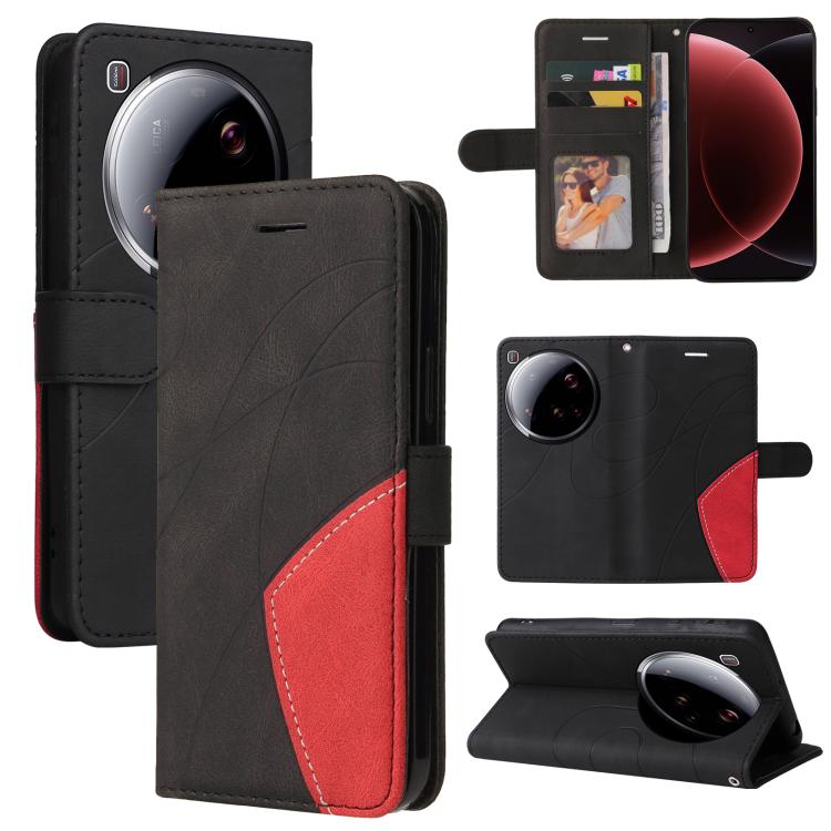 

For Xiaomi 15 Ultra 5G Global Dual-color Splicing Flip Leather Phone Case(Black)