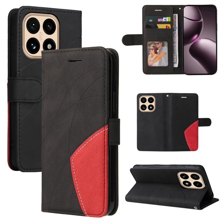 

For Xiaomi 15T 5G Dual-color Splicing Flip Leather Phone Case(Black)