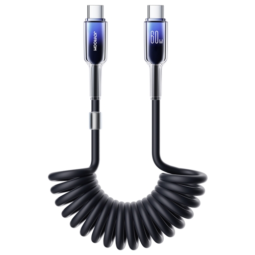 

JOYROOM S-A43 60W USB-C / Type-C to USB-C / Type-C Coiled Fast Charging Data Cable, Length:1.5m(Black)