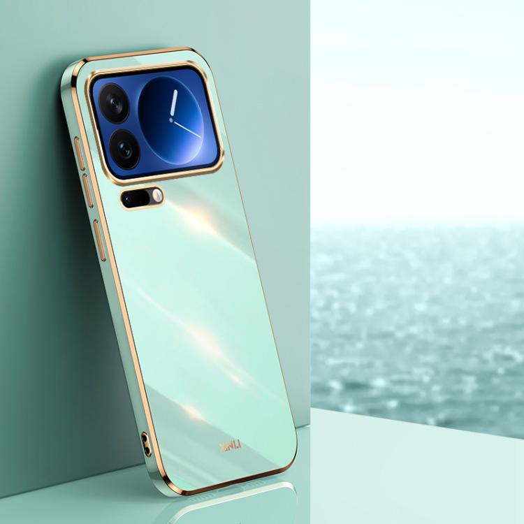 

For Xiaomi 17 Pro XINLI Straight Edge 6D Electroplate TPU Phone Case(Mint Green)
