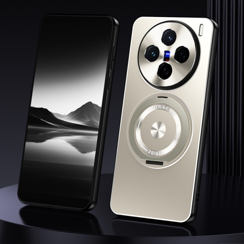 

For vivo X200 Rotating Holder Frosted Metal Phone Case(Titanium)