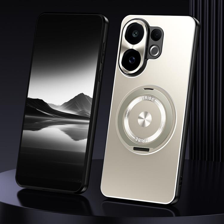 

For vivo S30 Rotating Holder Frosted Metal Phone Case(Titanium)