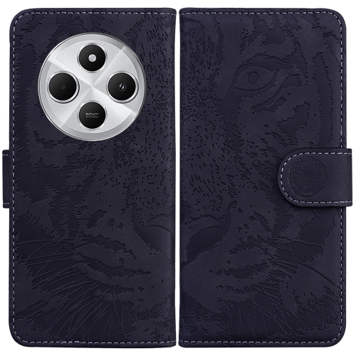 For Redmi 14C 4G Tiger Embossing Pattern Leather Phone Case(Black)