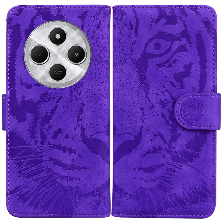 

For Redmi 14C 4G Tiger Embossing Pattern Leather Phone Case(Purple)