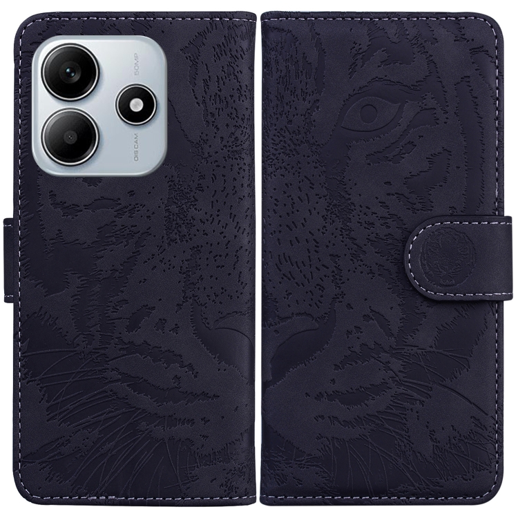 

For Redmi Note 14 5G Tiger Embossing Pattern Leather Phone Case(Black)