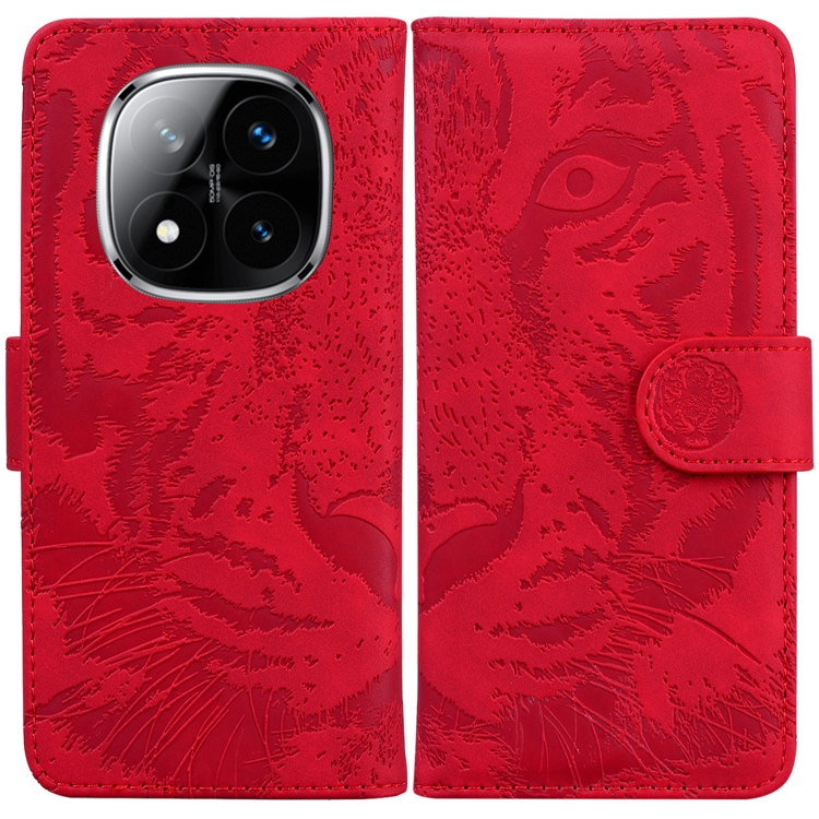 

For Redmi Note 14 Pro / Note 14 Pro+ 5G Tiger Embossing Pattern Leather Phone Case(Red)