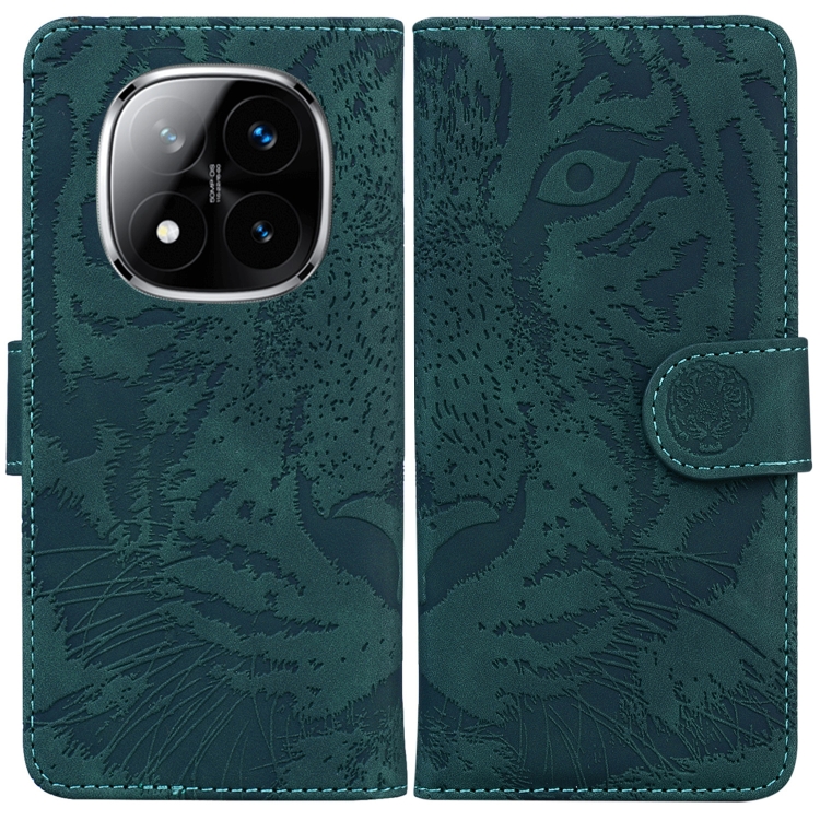

For Redmi Note 14 Pro / Note 14 Pro+ 5G Tiger Embossing Pattern Leather Phone Case(Green)