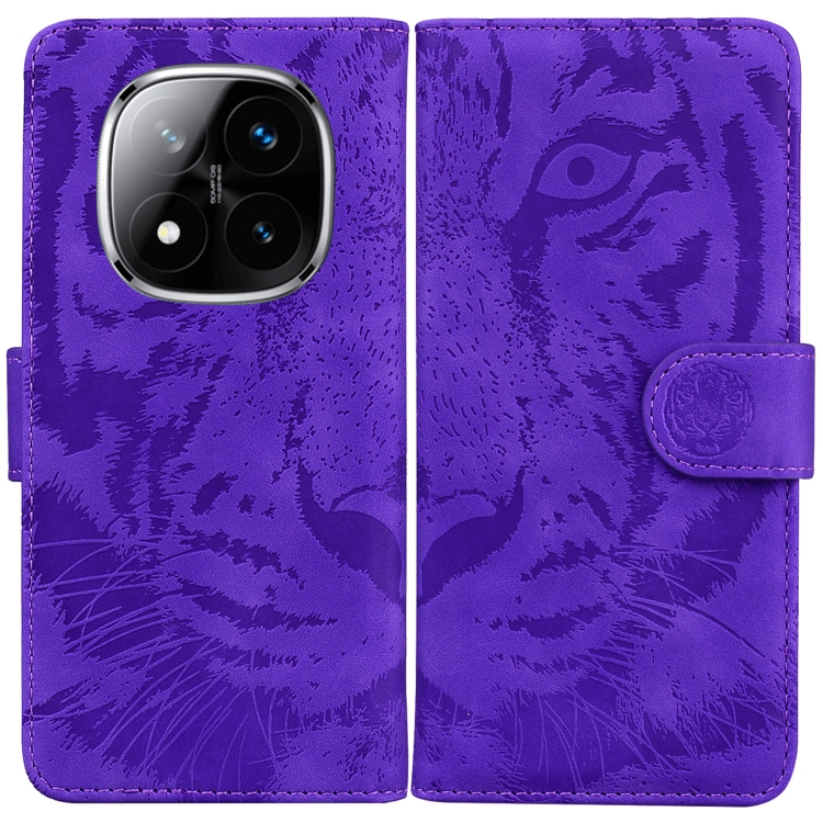 

For Redmi Note 14 Pro / Note 14 Pro+ 5G Tiger Embossing Pattern Leather Phone Case(Purple)