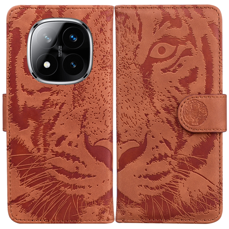 

For Redmi Note 14 Pro / Note 14 Pro+ 5G Tiger Embossing Pattern Leather Phone Case(Brown)