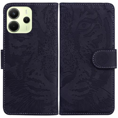 

For Redmi Note 14 4G 163.25mm Tiger Embossing Pattern Leather Phone Case(Black)