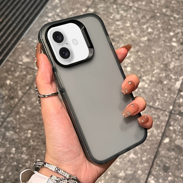 

For iPhone 16 Frosted Shockproof TPU Phone Case(Transparent Grey)