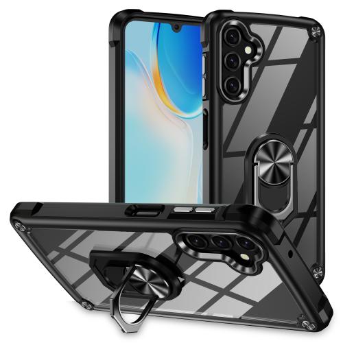 

For Samsung Galaxy A56 5G TPU + PC Lens Protection Phone Case with Ring Holder(Black)