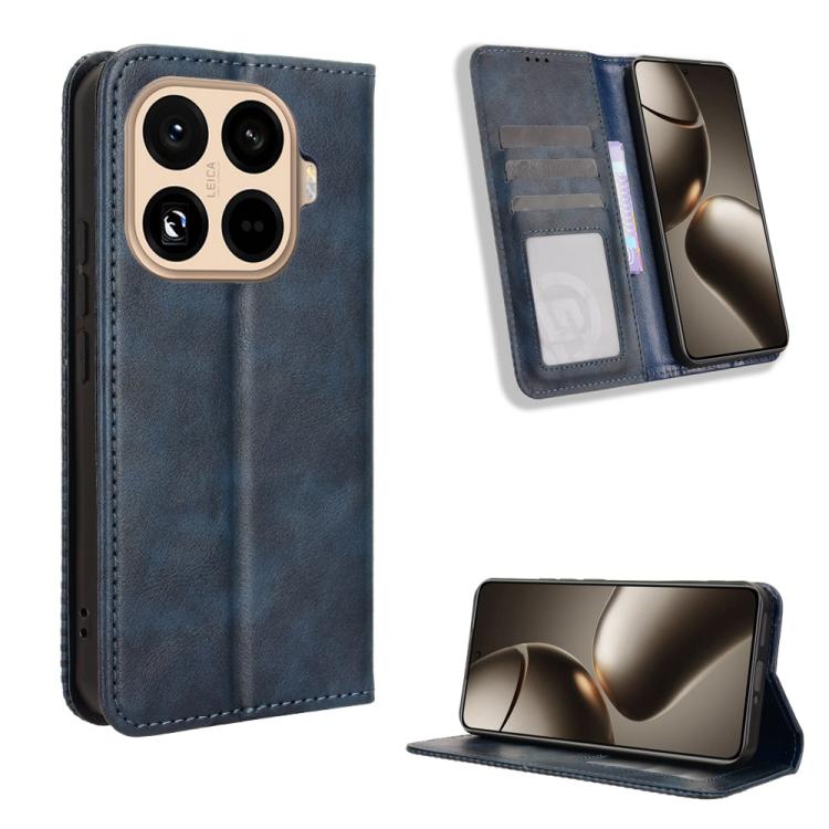 

For Xiaomi 15T Pro 5G Magnetic Buckle Retro Texture Leather Phone Case(Blue)