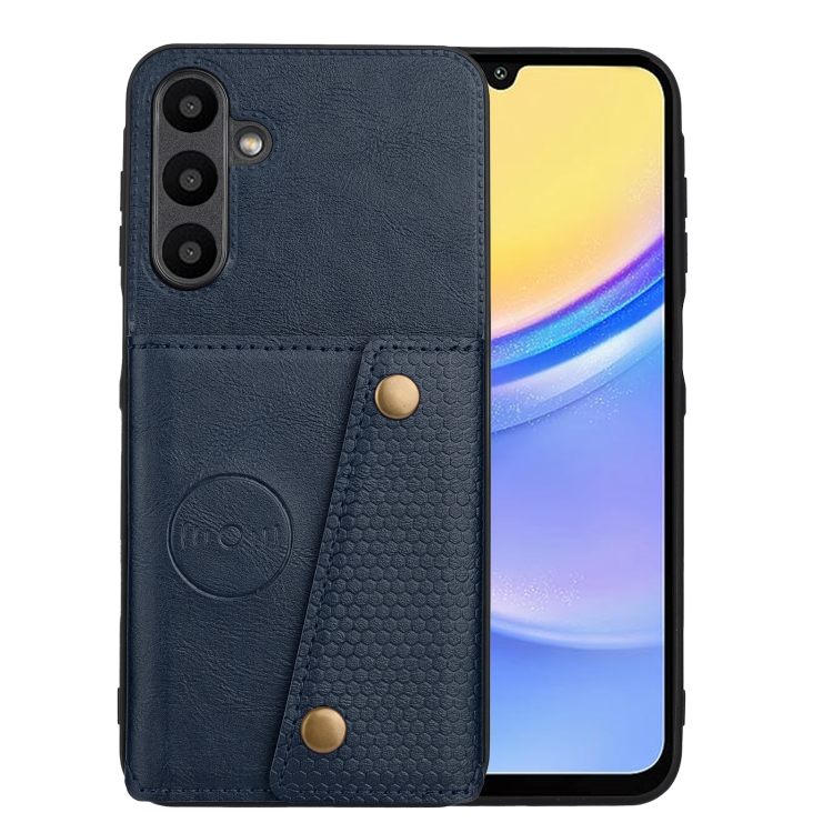 

For Samsung Galaxy A56 5G Double Buckle Card Slots Magnetic Phone Case(Black)