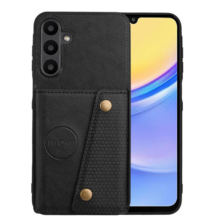 

For Samsung Galaxy A57 5G Double Buckle Card Slots Magnetic Phone Case(Black)