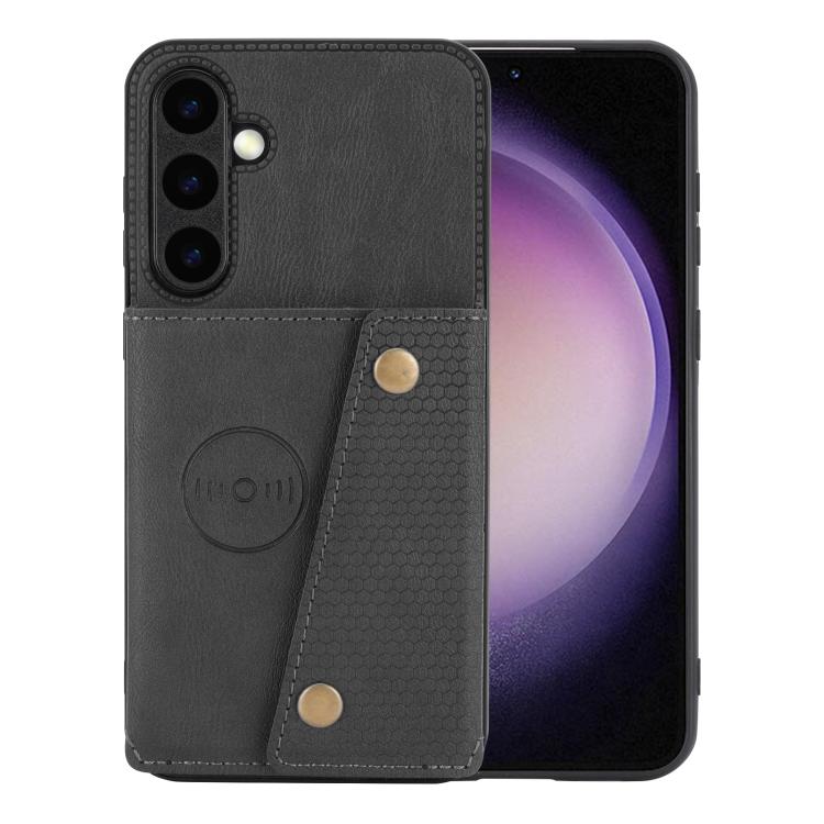 

For Samsung Galaxy S26+ 5G Double Buckle Card Slots Magnetic Phone Case(Black)