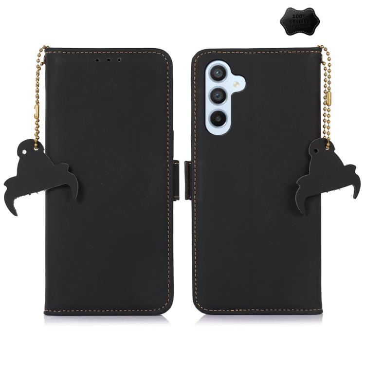 

For Samsung Galaxy S26 Pro 5G Genuine Leather Magnetic RFID Leather Phone Case(Black)