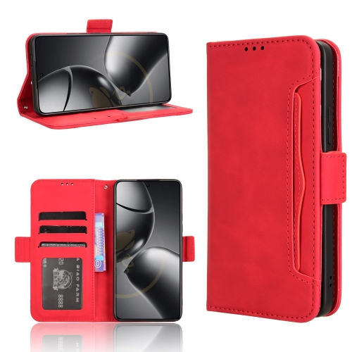 

For Xiaomi 14T Skin Feel Calf Texture Card Slots Leather Phone Case(Red)