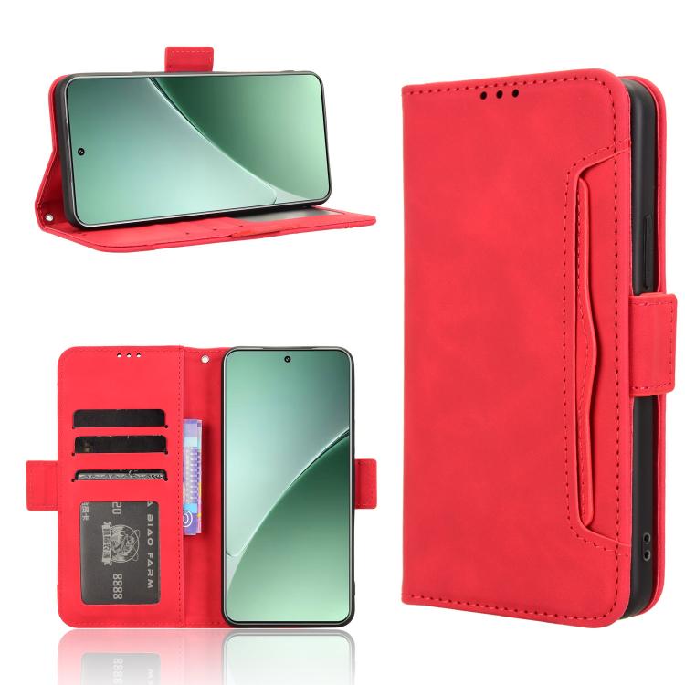 

For Xiaomi 15 Skin Feel Calf Texture Card Slots Leather Phone Case(Red)