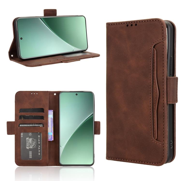 

For Xiaomi 15 Pro Skin Feel Calf Texture Card Slots Leather Phone Case(Brown)