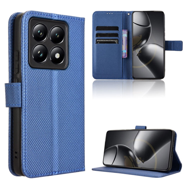 

For Xiaomi 14T Pro Diamond Texture Leather Phone Case(Blue)