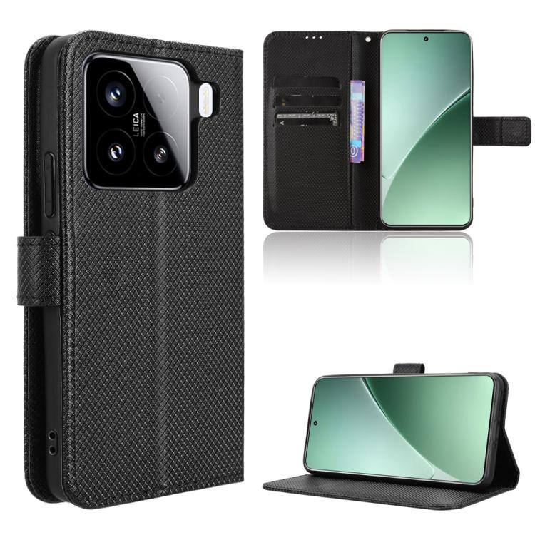 

For Xiaomi 15 Diamond Texture Leather Phone Case(Black)