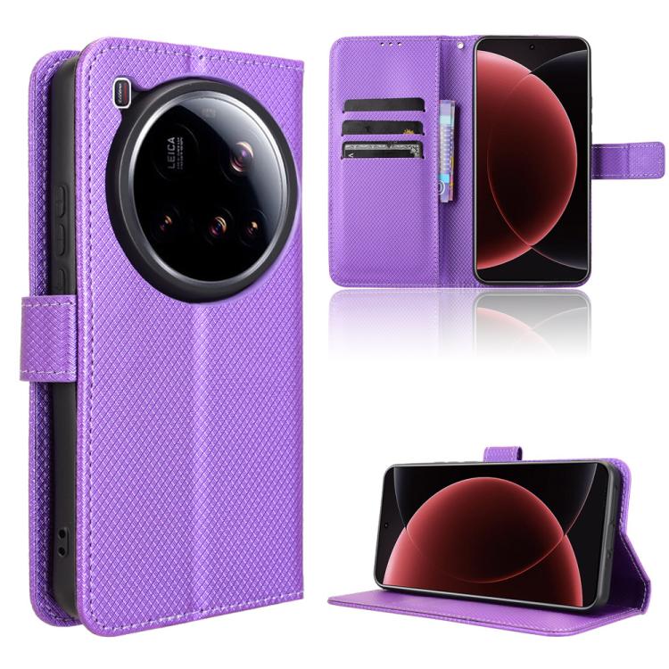 

For Xiaomi 15 Ultra Diamond Texture Leather Phone Case(Purple)