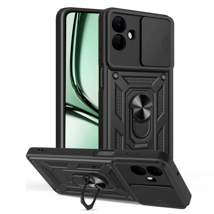 

For Samsung Galaxy A07 4G Sliding Camera Cover Design TPU+PC Phone Case(Black)
