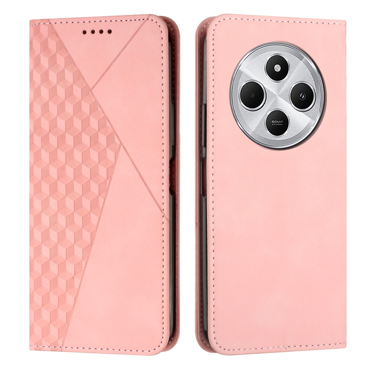 

For Redmi 14C 4G Diamond Splicing Skin Feel Magnetic Leather Phone Case(Rose Gold)