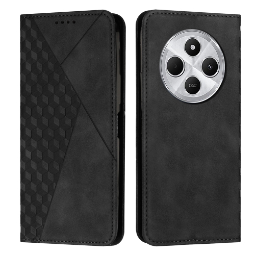 

For Redmi 14C 4G Diamond Splicing Skin Feel Magnetic Leather Phone Case(Black)