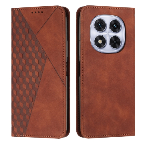 

For Redmi Note 14 Pro 5G Global Diamond Splicing Skin Feel Magnetic Leather Phone Case(Brown)